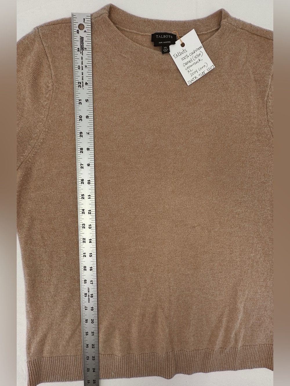 Talbots Cashmere Crewneck Sweater Camel XL - Picture 10 of 11